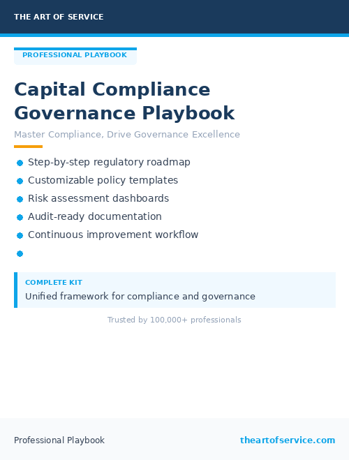 Capital Compliance Governance Playbook