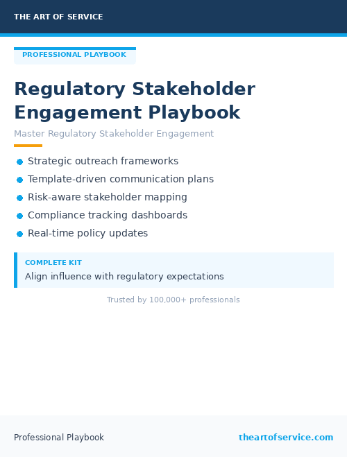 Regulatory Stakeholder Engagement Playbook