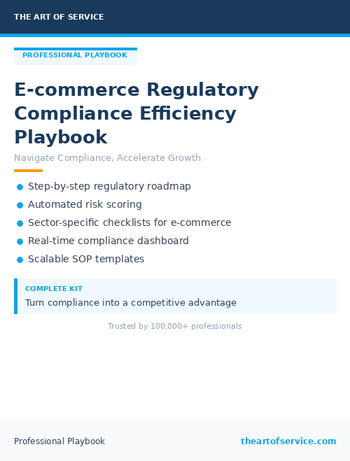 E‑commerce Regulatory Compliance Efficiency Playbook