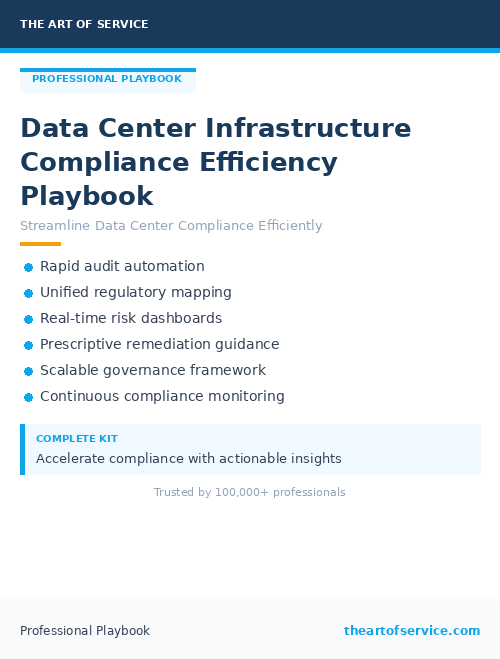 Data Center Infrastructure Compliance Efficiency Playbook