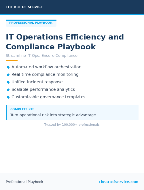 IT Operations Efficiency and Compliance Playbook