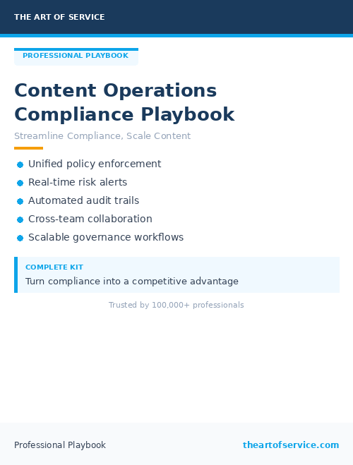 Content Operations Compliance Playbook