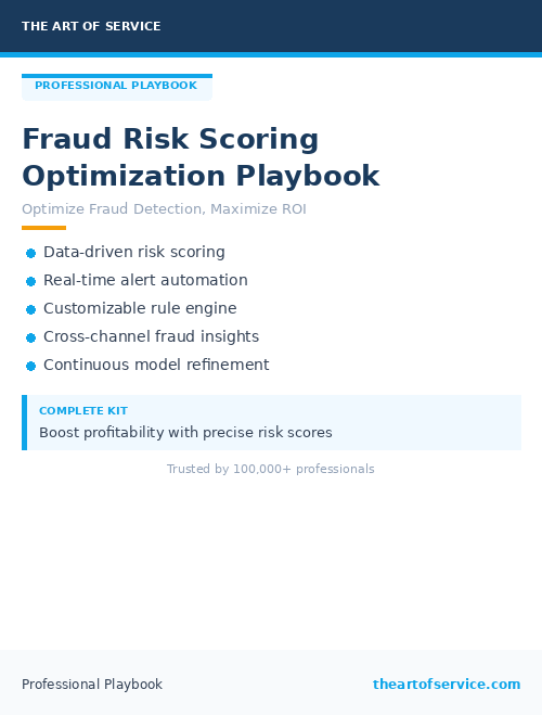 Fraud Risk Scoring Optimization Playbook