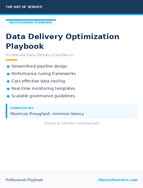 Data Delivery Optimization Playbook