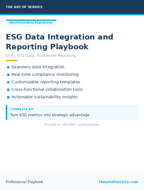 ESG Data Integration and Reporting Playbook