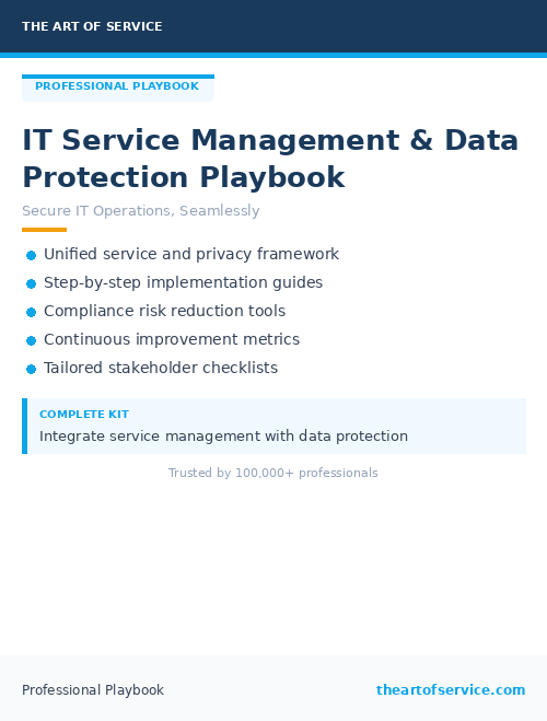 IT Service Management & Data Protection Playbook