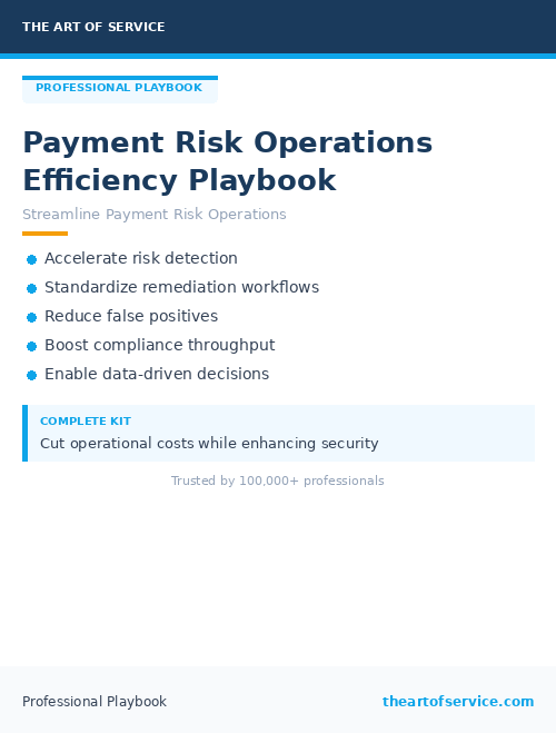 Payment Risk Operations Efficiency Playbook