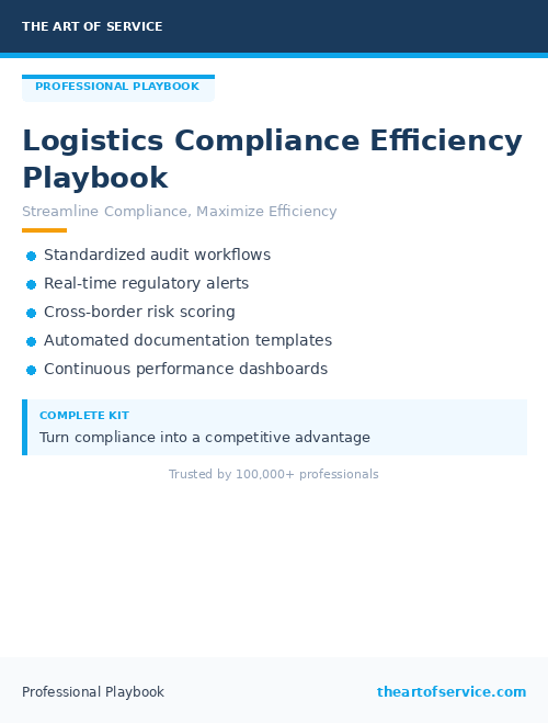 Logistics Compliance Efficiency Playbook