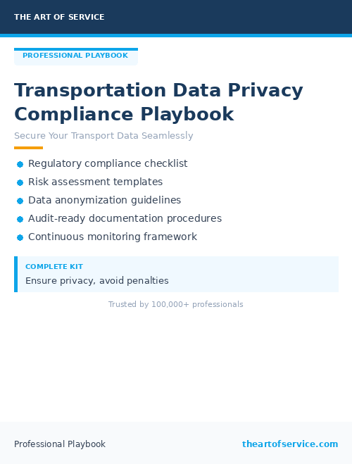 Transportation Data Privacy Compliance Playbook