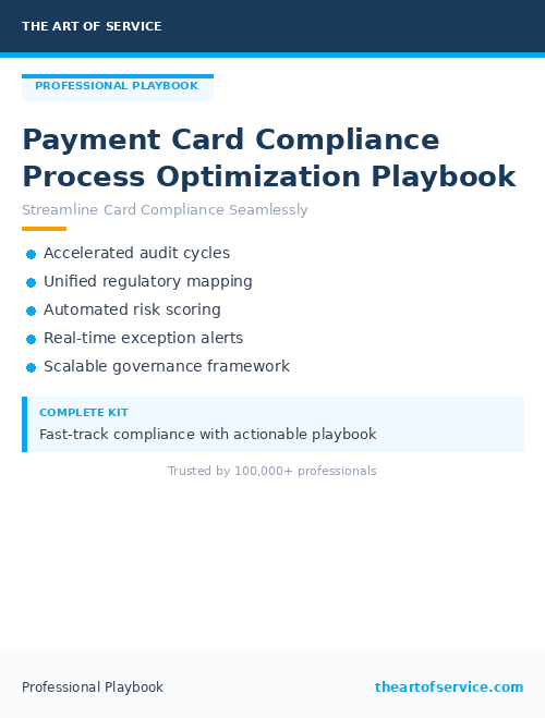 Payment Card Compliance Process Optimization Playbook