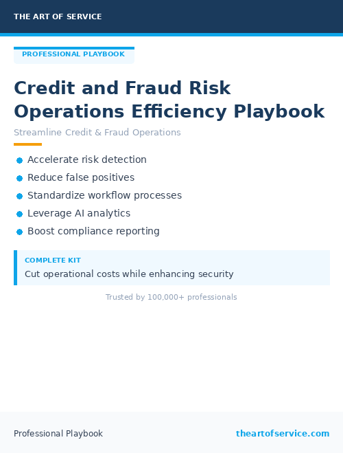 Credit and Fraud Risk Operations Efficiency Playbook