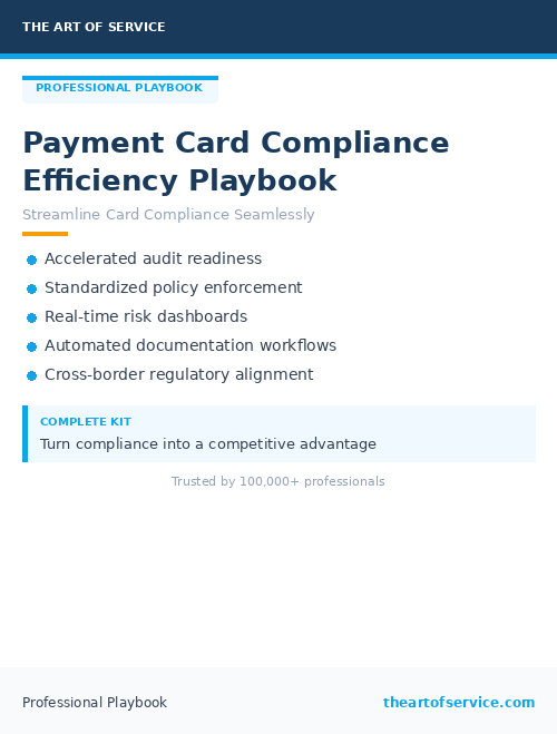 Payment Card Compliance Efficiency Playbook
