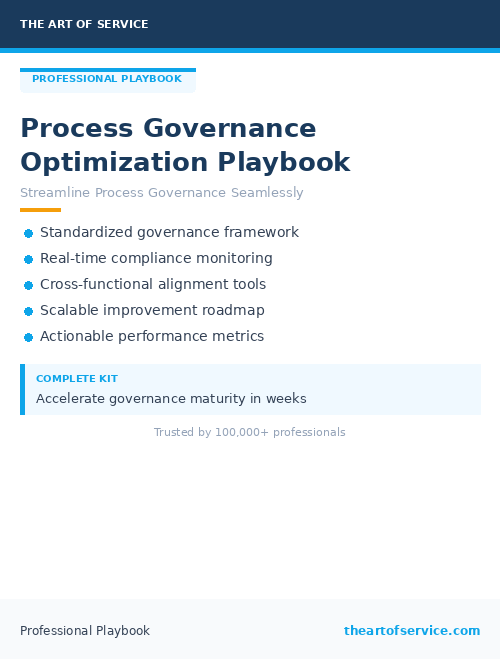 Process Governance Optimization Playbook