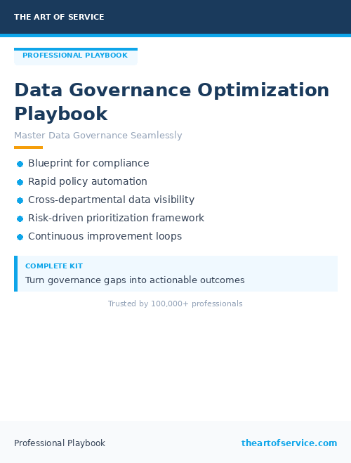 Data Governance Optimization Playbook