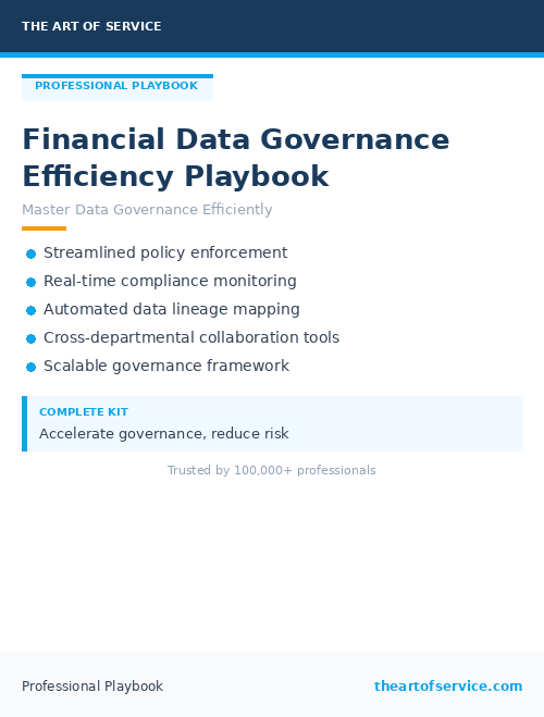 Financial Data Governance Efficiency Playbook