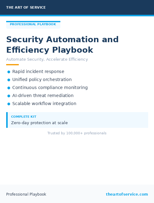 Security Automation and Efficiency Playbook