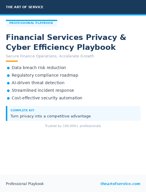 Financial Services Privacy & Cyber Efficiency Playbook
