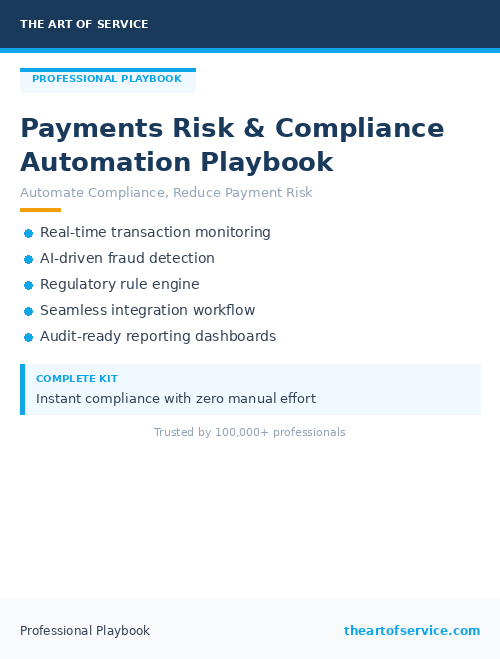 Payments Risk & Compliance Automation Playbook
