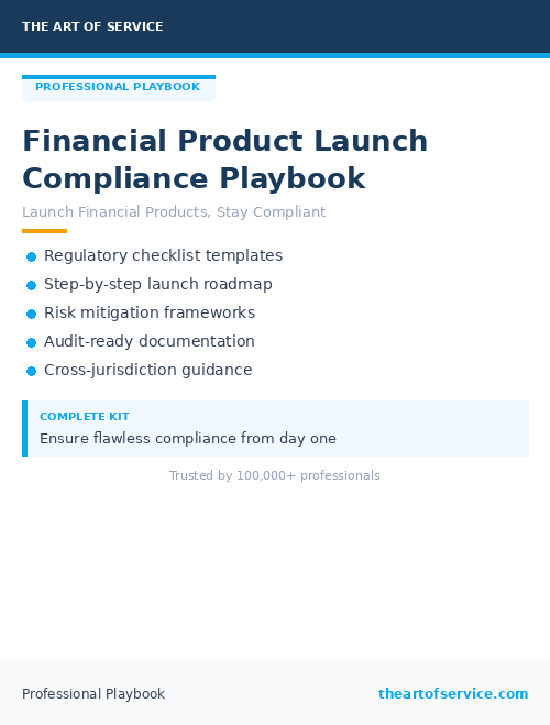 Financial Product Launch Compliance Playbook