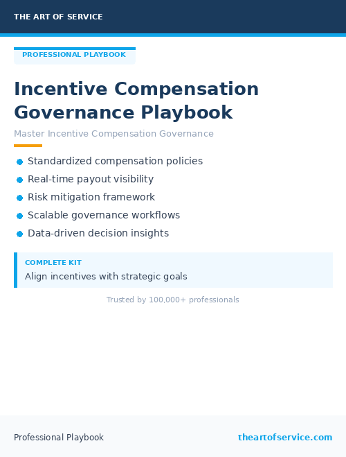 Incentive Compensation Governance Playbook