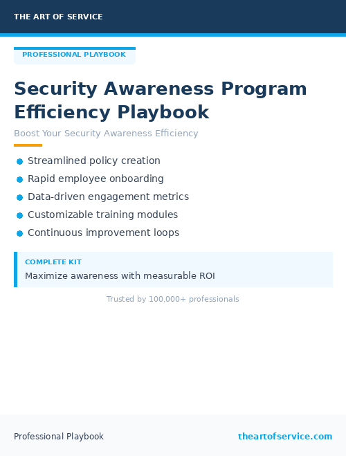 Security Awareness Program Efficiency Playbook