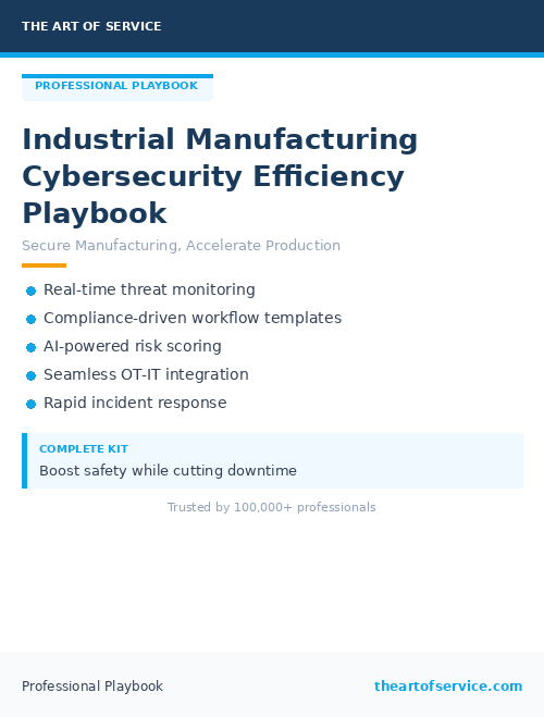 Industrial Manufacturing Cybersecurity Efficiency Playbook