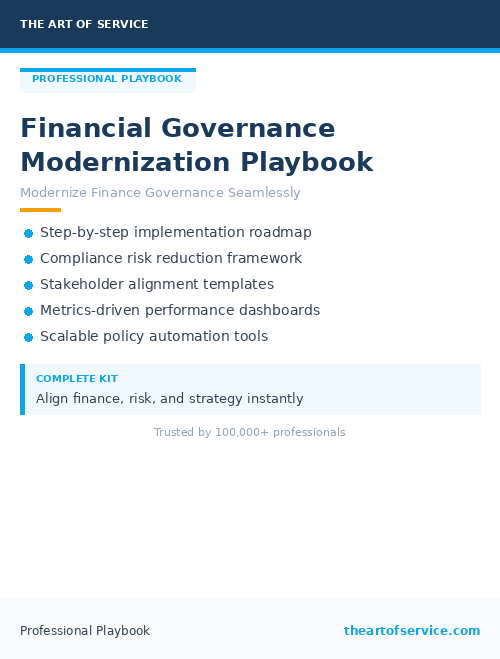 Financial Governance Modernization Playbook