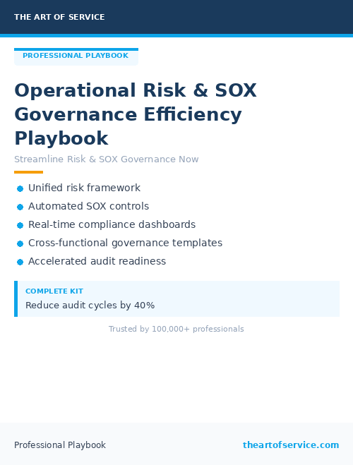 Operational Risk & SOX Governance Efficiency Playbook
