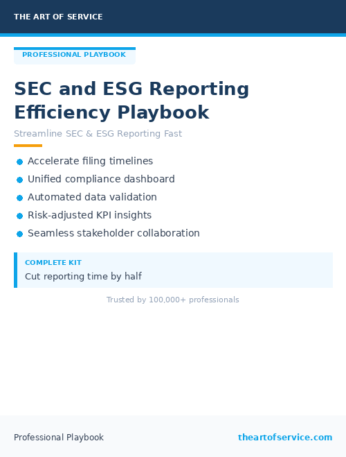 SEC and ESG Reporting Efficiency Playbook