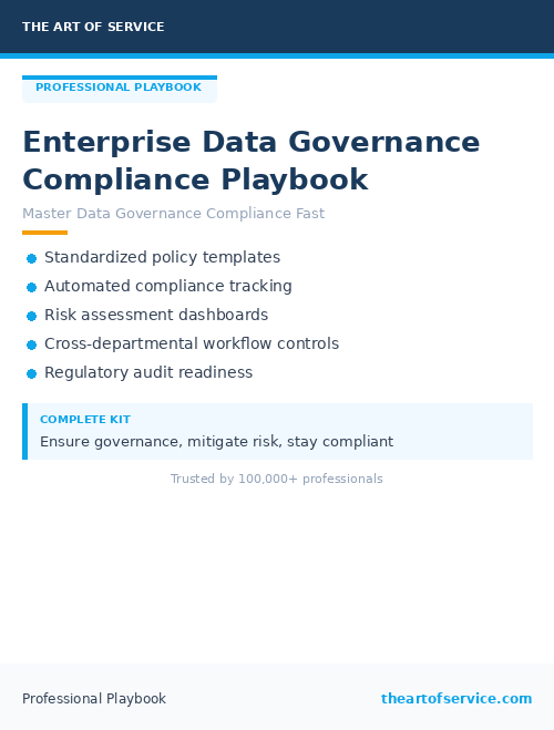 Enterprise Data Governance Compliance Playbook