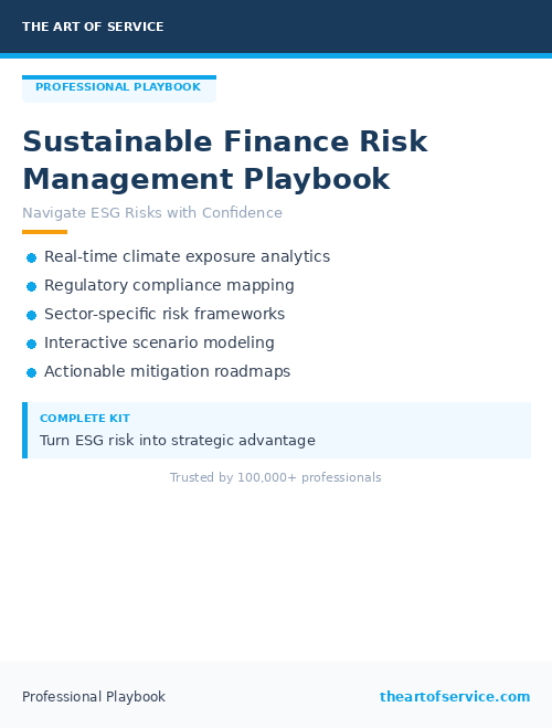 Sustainable Finance Risk Management Playbook