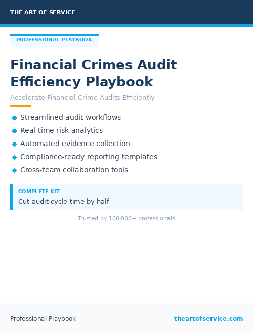 Financial Crimes Audit Efficiency Playbook