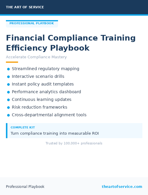 Financial Compliance Training Efficiency Playbook