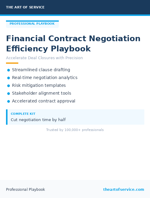 Financial Contract Negotiation Efficiency Playbook