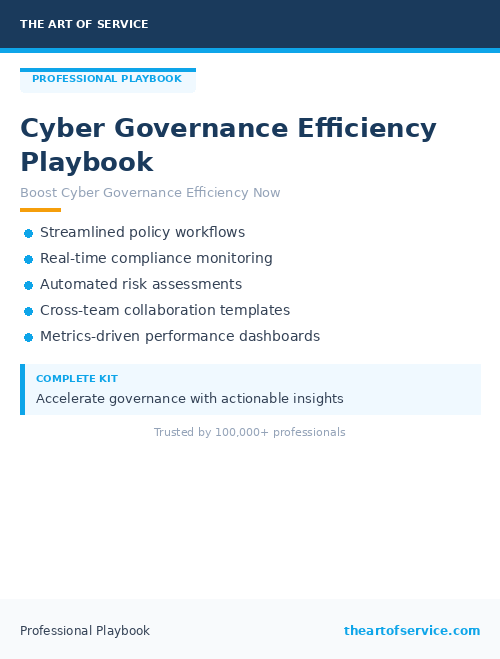 Cyber Governance Efficiency Playbook