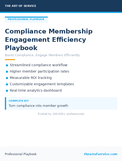 Compliance Membership Engagement Efficiency Playbook