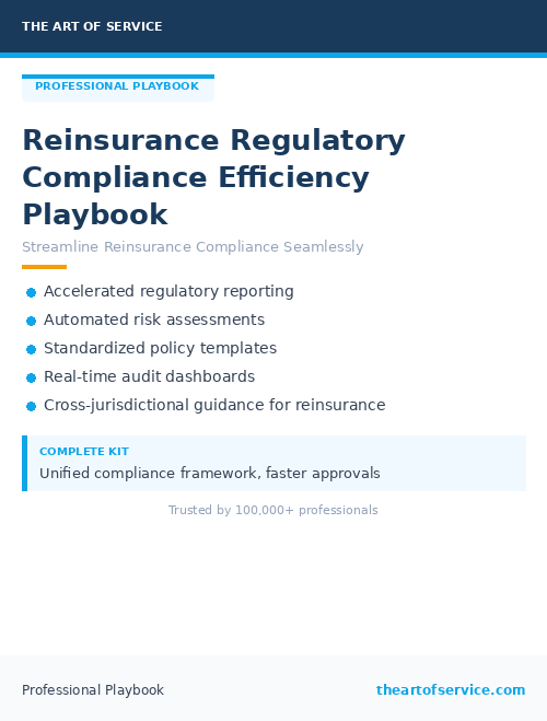 Reinsurance Regulatory Compliance Efficiency Playbook