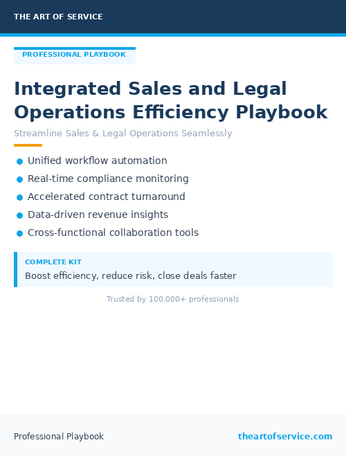 Integrated Sales and Legal Operations Efficiency Playbook