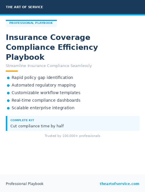 Insurance Coverage Compliance Efficiency Playbook