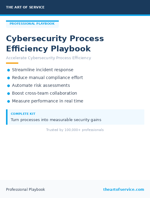 Cybersecurity Process Efficiency Playbook