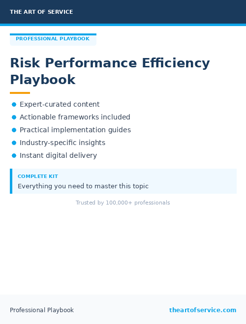 Risk Performance Efficiency Playbook