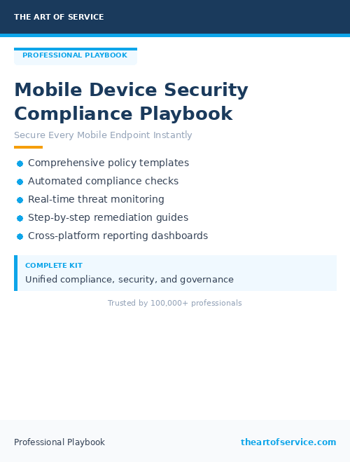 Mobile Device Security Compliance Playbook