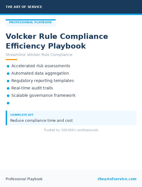 Volcker Rule Compliance Efficiency Playbook