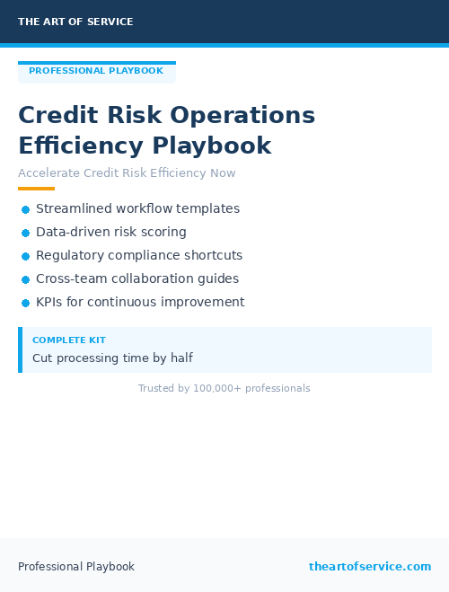 Credit Risk Operations Efficiency Playbook