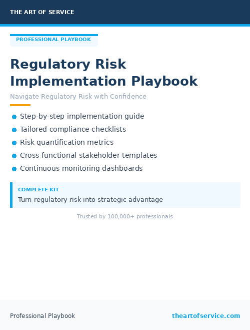 Regulatory Risk Implementation Playbook