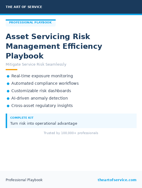 Asset Servicing Risk Management Efficiency Playbook