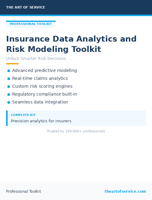 Insurance Data Analytics and Risk Modeling Toolkit - The Art of Service ...
