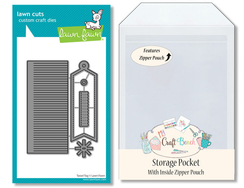 Tassel Tag Lawn Fawn Dies Bundle with My Craft Bench Secure Storage Pocket -Bundle of 2 Items