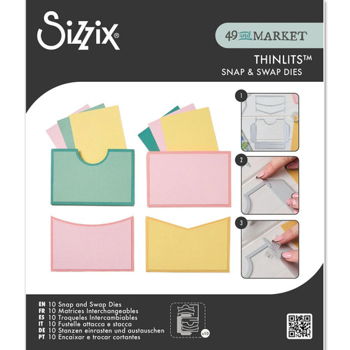 Sizzix Thinlits Die Set 10PK - Snap and Swap Pockets by 49 and Market  666877