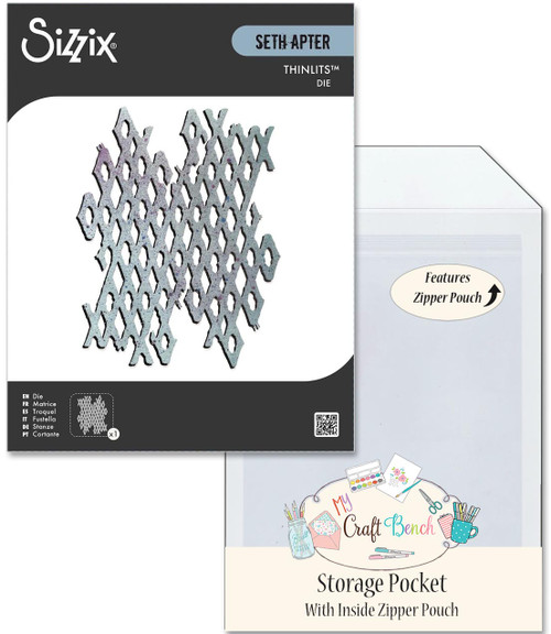 Sizzix Thinlits Die Set - Diamond District 667024  + Secure Storage Pocket